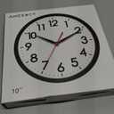 AKCISOT Wall Clock 10 Inch Silent Non-Ticking Modern Clocks Battery Operated - Analog Small Classic for Office, Home, Bathroom, Kitchen, Bedroom, School, Living Room (Black)