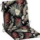 Arden Outdoor Midback Chair Cushion, 18 x 16.5, Rain-Proof, Fade Resistant Simone Black Tropical