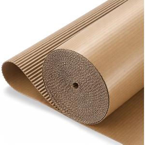 MotiMind Corrugated Cardboard Roll, 24 x 400 Inches Single Face Cushioned Wrap Corrugated Cardboard Paper for Shipping, Packing, Moving, Crafts & Floor Protection (Brown)