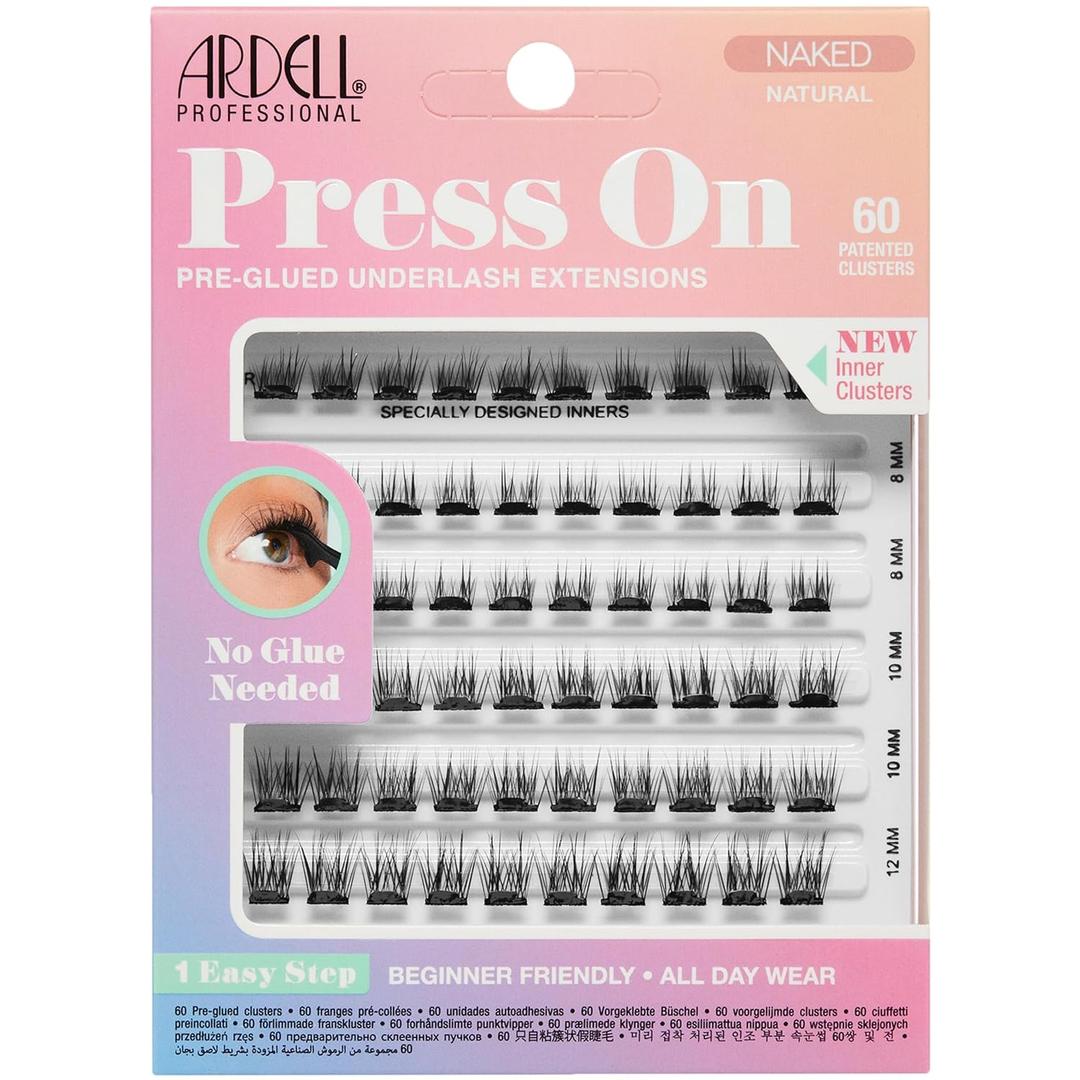 Ardell Press On Lashes Naked Natural  Pre Glued Lash Clusters for All-Day Wear, No Glue Needed, 60 Clusters Ardell Press On Lashes Naked Natural  Pre Glued Lash Clusters for All-Day Wear, No Glue Needed, 60 Clusters