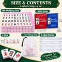mah jongg sets Set with mahjong table（19inx19inx9in）– 166 Tiles (1.18x0.866x0.543in), 4 Clear Racks with Pushers, 4 Dice, 2 Rulebooks, Carry Bag, Full Kit for Home & Travel,travel mahjong set, 30x22x13.8 Millimeters