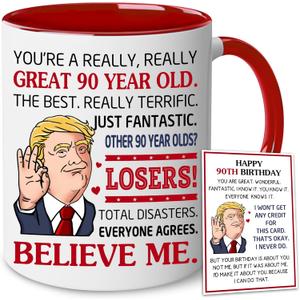 BECHUSKY 90th Birthday Gifts For Men Women - 1936 Birthday Gifts Ideas - 90th Mug For Grandma, Grandpa - 90 Years Old Mom, Dad - Turning 90th Present - 1936 Gift - Present for 90 year old Women, Men