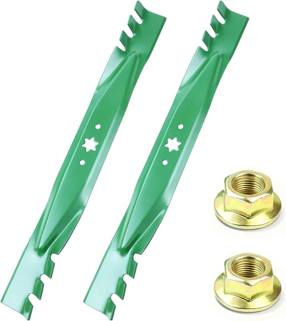 942-04308-X 42 inch Deck Mower Mulching Blades with 712-0417A Nuts
Fit ZT1 42 LTX1040 LTX1042 XT1 LT4200 RZT42, Replace Cub Cadet 42 inch Mower Blades 942-0616A 742-0616A 942-04126 742-04126