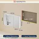 Keonjinn 48 x 26 Inch Medicine Cabinet, Assembly Required, Silver Bathroom Medicine Cabinets Mirror, Lightweight, Adjustable Shelves, Surface Mount or Recessed, Tempered Glass