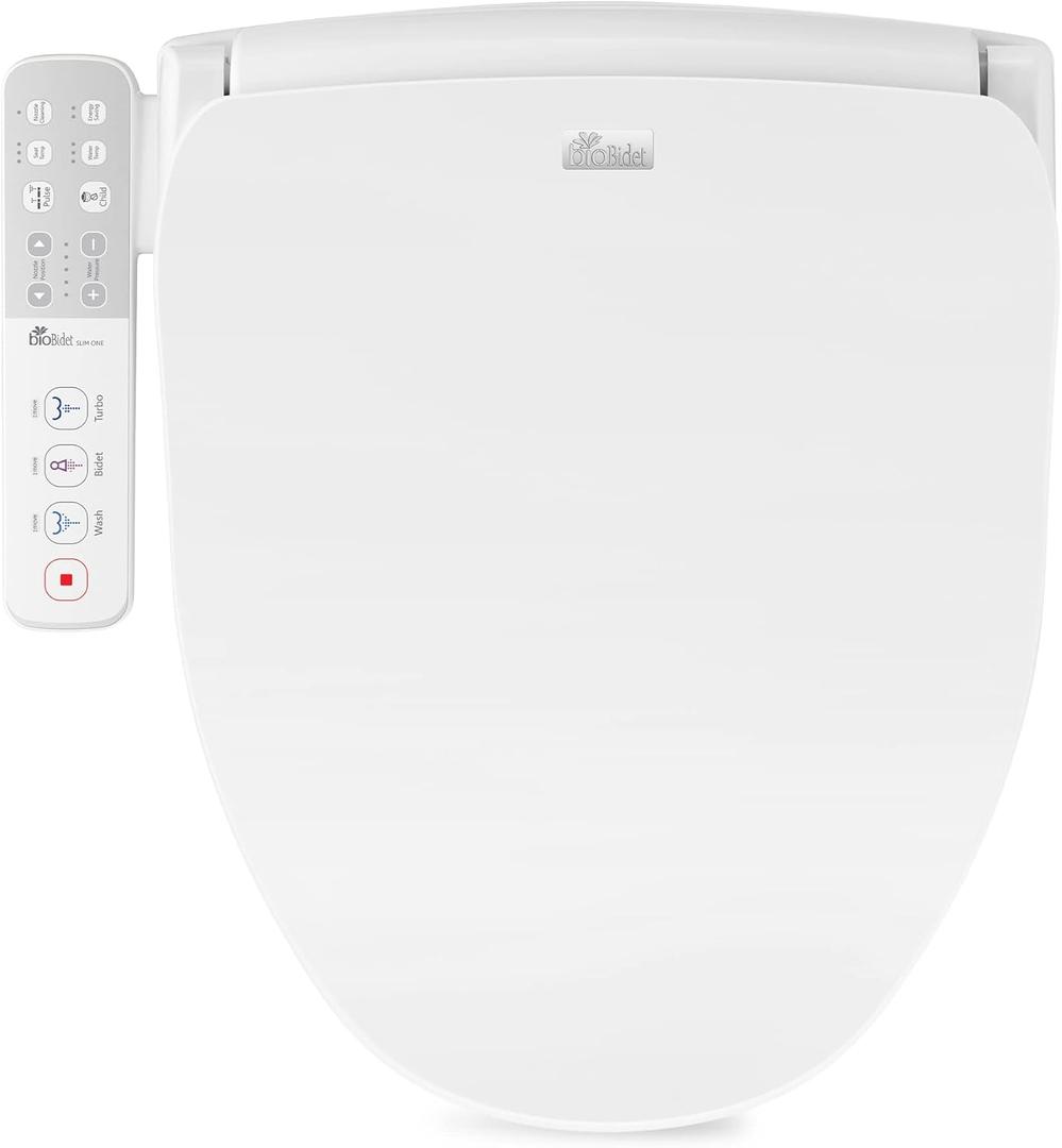 Bio Bidet Slim One Bidet Toilet Seat, Round, White