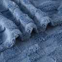 Dusty Blue Fleece Throw Blanket 5060 for Couch Sofa Bed,Super Soft Cozy Plush Microfiber Flannel Blanket with 3D Checkered Design Lightweight for Adults,Woman,Girls