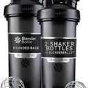 BlenderBottle Classic V2 Shaker Bottle Perfect for Protein Shakes and Pre Workout, 28-Ounce, Black, Pack of 2 