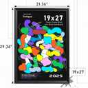 19x27 Picture Frame Black with Black Backboard, Wooden Curved Extra Wide Edges Puzzle Frame, Vintage Style Poster Frame 19x27 for Wall Decor.