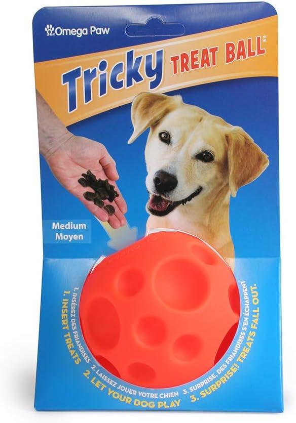 Omega Paw Authentic Tricky Treat Ball - Medium,Orange, 3.5"