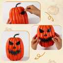 24pcs Halloween Pumpkin Face Stickers, Halloween Jack-O-Lantern Face Craft Decals Props Etching Pumpkin Template Trick Party Supplies for Kids & Adults