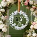 2 x Wedding Gifts-2025 Personalized First Christmas Married Ornament - Mr and Mrs Wedding Gift for Couples, Bridal Shower Gift for Bride & Newlyweds, Crystal Glass Just Married Ornament (White-B)