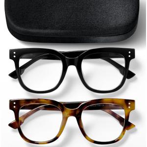 miyya +1.5 Stylish Reading Glasses for Women, Cheaters Eyeglasses, Oversized Blue Light Readers, Fashion Eye Glasses (Tortoise and Black)