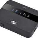 Monoprice Bluetooth 5 Long Range Transmitter and Receiver - with AptX HD and AptX Low Latency, SBC, AAC, Up to 32 Feet (10 Meters) Toslink/Optical, 3.5mm Aux, Up to 25 Hours of Audio Playback