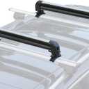 Leader Accessories Car Ski Snowboard Roof Racks, Fits Up to 6 Pairs of Skis or 4 Snowboards, 2 PCS Universal Ski Roof Rack Carriers Snowboard Top Holder, Lockable Fit Most Vehicles Equipped Cross Bars