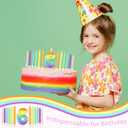 Rainbow 6th Number Candle for Cake, 13 Pcs Birthday Candles Set, Pastel Rainbow Cake Topper Birthday Party Decorations (Number 6)