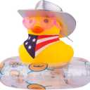 Yellow Duck Car Ornaments Rubber Duck Car Dashboard Decorations with Mini Cowboy Hat Scarf Sunglasses Swim Ring Necklace for Car Dashboard Decoration(Q23)