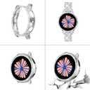 Mosonio Compatible with Samsung Galaxy Watch 8/7/6 Bands 40mm/44mm, 20mm Bling Metal Bands with Bling Protective Cover Case for Women, Shiny Watch Replacement Strap for Daily Wear