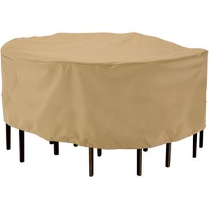 Classic Accessories Terrazzo Water-Resistant 69 Inch Round Patio Table & Chair Set Cover, Outdoor Table Cover
