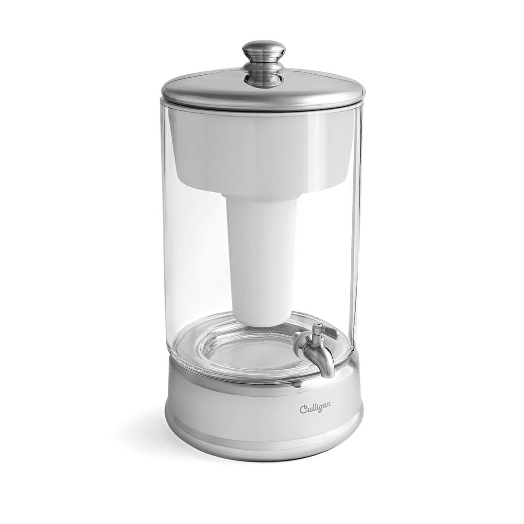 Culligan with ZeroWater Technology 40-Cup Glass Water Filter Dispenser – Includes 5-Stage Advanced Water Filter, Certified to Reduce Lead, Total PFAS (Forever Chemicals), Fluoride, and Chlorine