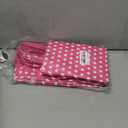 AZOWA Hot Pink Paper Bags with White Polka Dots - Small Hot Pink Polka Dot Gift Bags for Party Favors (5 x 3.1 x 8.2, 25 CT)