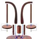 Wooden Yarn Holder for Crocheting and Knitting, Yarn Spinner with Dual Leg Phone Tablet Stand, Crochet Hook Storage Cylinder and Anti Slip Base (Natural)