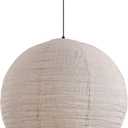 Linen Pendant Light Kit Lantern Pendant Light, 23.6in Off-White
Oversized Japanese Japandi Wabi Sabi Lantern Hanging Lamp Chandelier for Living Dining Room Bedroom Rented Apartment 1 Pack