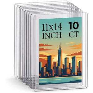 11x14 Toploaders 10ct - Ultra Durable Card Protectors for Graphic Art, Photos & Poster - Crystal Clear PVC, Archival-Safe, Fit 11x14 Inch Sheets