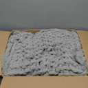 Chunky Knit Throw Blanket, 50''*60'' Knitted Throw Chenille Yarn for Bed Couch, Handmade Light Grey Crochet Big Thick Blanket, Machine Washable Cute Comfy Blanket for Home Decor