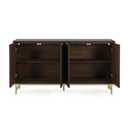 Merax Modern Sideboard Buffet Cabinet with Metal Leg,60.0" Elegant Entryway Table for Hallway Entryway Living Room Dining Room,Wenge