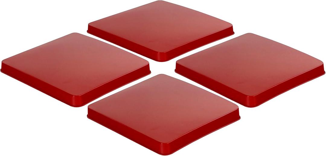 Reston Lloyd Square Gas Stove Burner Cover Set, Set of 4, Red