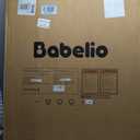 Babelio 36 Inch Extra Tall Baby Gate with Cat Door, 29-48" Metal Pet Door for Stairs, Doorways, Auto Close, Easy Walk Thru, White