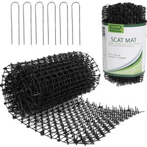 Tapix Cat Scat Mat with Spikes Digging Stopper (8 ft.) Anti-cat Network Cat Strips, Cat Deterrent Mat for Indoor and Outdoor with 6 Staples