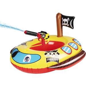 Inflatable Pool Floats Kids with Water Gun, Pirate Ship Pool Floats for Toddlers, Blow Up Pool Toys for Kids Ages 4-8, Summer Fun Boat Shaped Water Toys Swimming Floaties for Boys and Girls