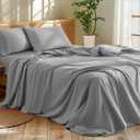 Shilucheng 1200 Thread Count Cotton Sheets SetLuxury 100% Egyptian Cotton Bed Sheets5-Star Hotel Quality Sheets, Breathable & Cooling, 16 Inch Deep Pocket - 4 Piece (Grey, Queen)