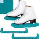 CRS Cross Skate Guards, Soakers and Towel Gift Set - Ice Skating Guards and Soft Skate Blade Covers for Figure Skating or Hockey (Medium, Triple Teal)