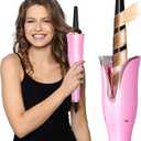 Automatic Curling Iron, Curling Wand Self Rotating for Medium and Long Hair, with Guider Rod - Easy to Use, No Burns, No Tangle, Fast Curl, 1 Inch, Dual Voltage, Automatic Hair Curler for Teen Girls