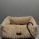 Heated Cat Bed Indoor, Pet Bed with 6 Temperature & 5 Timer Settings, Fluffy Cat Couch with Removable Machine-Washable Cover for Dogs Kitten Puppy in Winter, UL & FCC Certified, Small, Brown (S-22"x14")