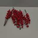 12 Pack Artificial Red Berry Stems Branches, Fake Burgundy Berry Picks Holly Berries for Christmas Tree Xmas Valenintes Wreath Decorations Floral Arrangements Home Holiday DIY Crafts Decor