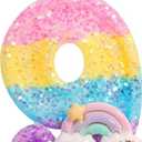 Rainbow Candles for Cakes, Number 9 Candle Rainbow Cake Topper for 9th Birthday Decorations for Girls, On Cloud 9 Birthday Decorations