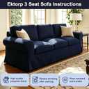 Ektorp 3 Seat Sofa Cover Slipcover Replacement Made for IKEA Ektorp 3 Seat Sofa Cover, Couch Cover Not Include The Sofa Body,Blue