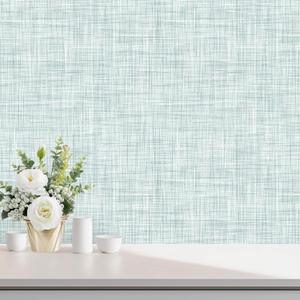 Light Green Grasscloth Wallpaper Peel and Stick Wallpaper Texture Contact Paper 17.3"x120" Vintage Removable Waterproof Wall Paper for Room Walls Cabinets Furniture Drawers Desk