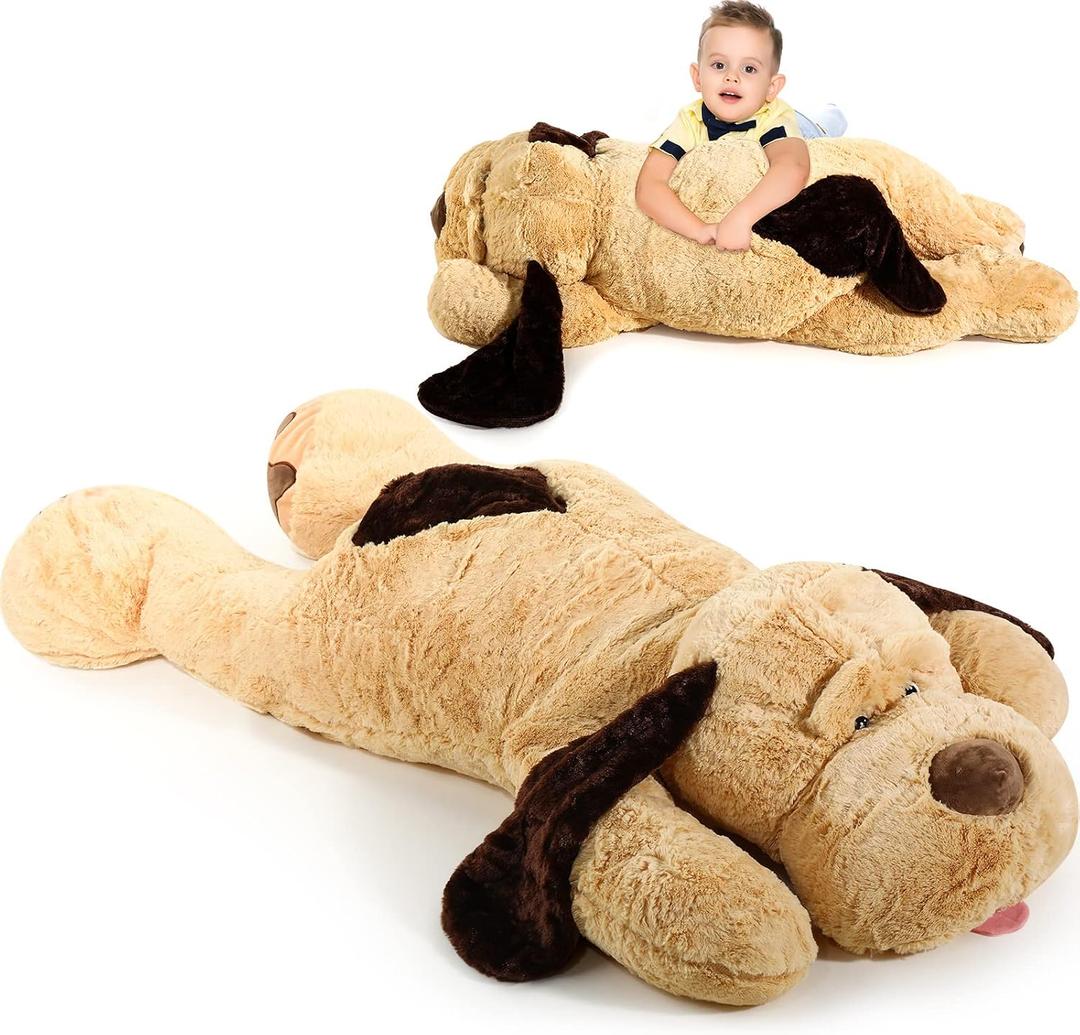 HyDren 55 Inch Giant Puppy Dog Stuffed Animal Large Soft Plush Pillow Huge Toy for Girls Boys Adults Birthday Holiday Presents