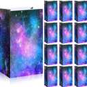 Containlol 28 Pack Galaxy Party Favor Paper Bags, Space Galaxy Print Candy Favor Bags Goodie Popcorn Treat Solar System Planet Present Wrapping for Birthday Space Party Supplies
