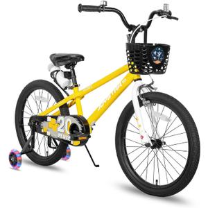 JOYSTAR Pluto 12 14 16 18 20 Inch Kids Bike with Light Up Training Wheels, Kids' Bicycle for Boys Girls Age 3-12 Years, Children Bikes, Multiple Colors, 18 Inch With Training Wheels & Kickstand