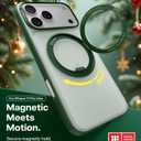 TORRAS 360 Magnetic Stand for iPhone 17 Pro Max Case, [Fit for MagSafe] [4X Military-Grade Protection] Slim Case for iPhone 17 Pro Max, 6.9", Translucent Pine Green, Ostand O3 Fitness Series
