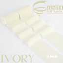MEEDEE Ivory Chiffon Ribbon 3 Inch Frayed Ribbon Cream Chiffon Silk Ribbons Frayed Edge Wide Chiffon Ribbons for Crafts, Flower Bouquet, Wedding Favors Wrapping (2 Rolls 10 Yards)