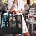 Beach Bag with Cooler,Mesh Beach Bags for Women Sandproof for Pool and Swimming Travel Daily with Durable 8 Pocket