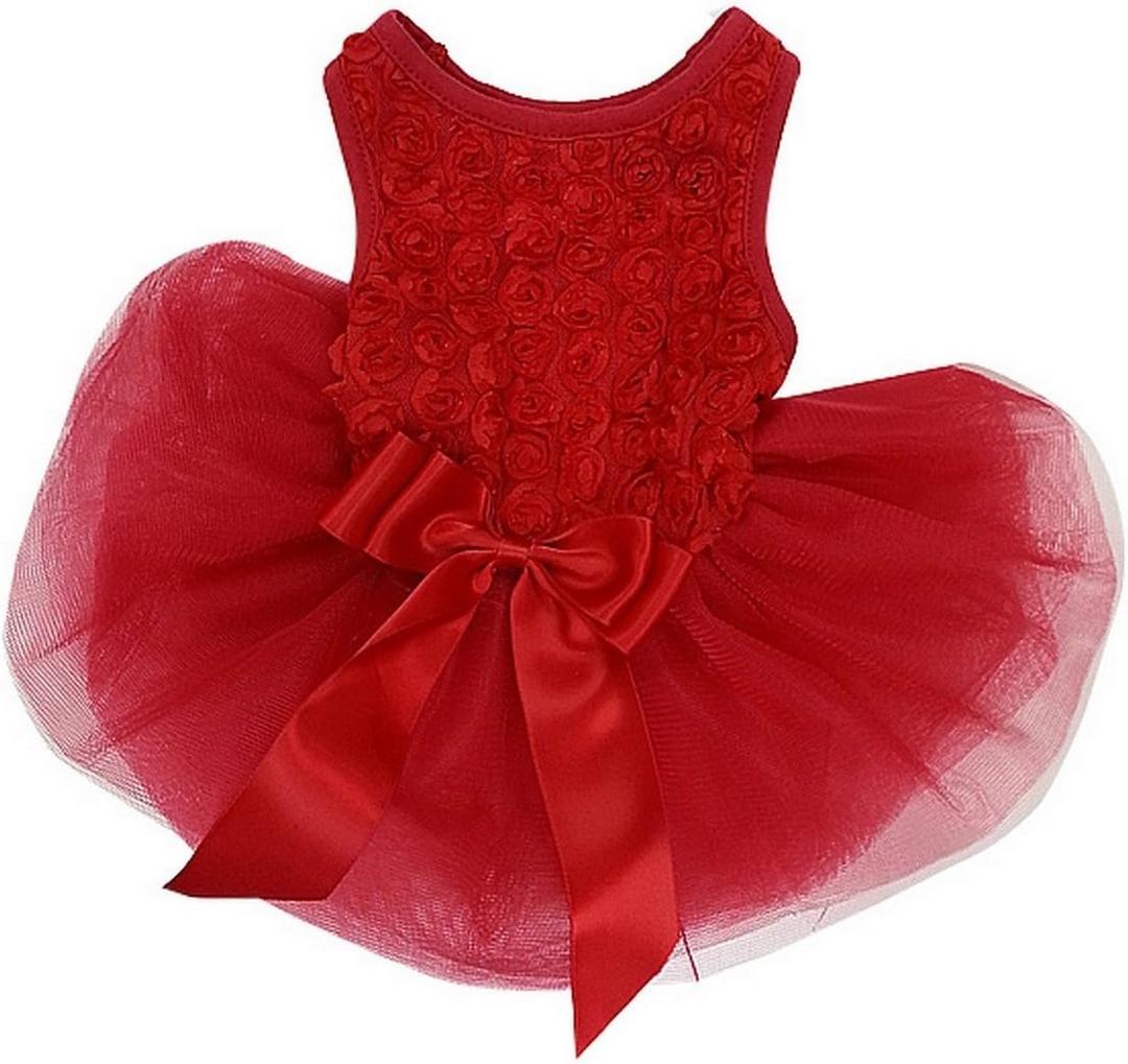 Kirei Sui Rosettes Small Dog Puppy Cat Dress S Red