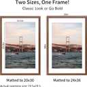 YESKAY 24x36 Picture Frame Brown Set of 3, Display Pictures 20x30 with Mat or 24 x 36 Without Mat, Poster Frames 24x36 for Wall Hanging Horizontal and Vertical