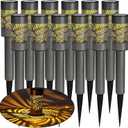 Dazzle Bright Solar Pathway Lights Outdoor, 12 Pack LED Warm White Waterproof Solar Powered Landscape Lights for Walkway Driveway Lawn Patio Yard Garden, 12 Pack Grey